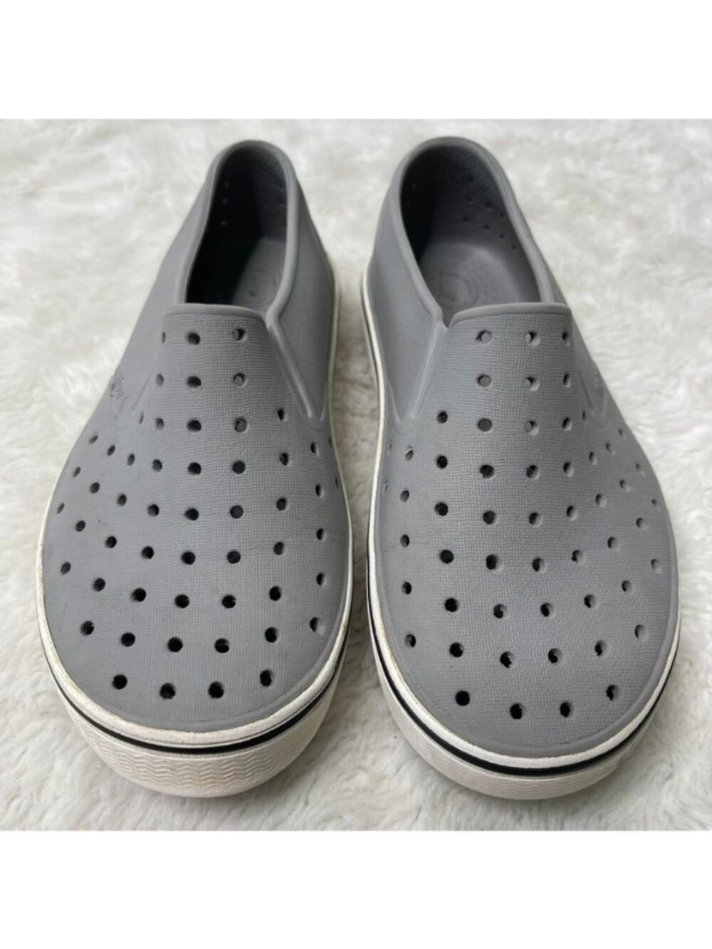 Native Miles Boys Slip On Shoes Size 13 Gray Perforated Washable Waterproof Kids